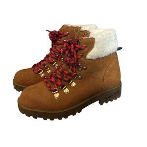 Steve Madden Jbroadwy Faux Fur Waterproof Boots Youth Girls Size 1 Hiking Shoes
